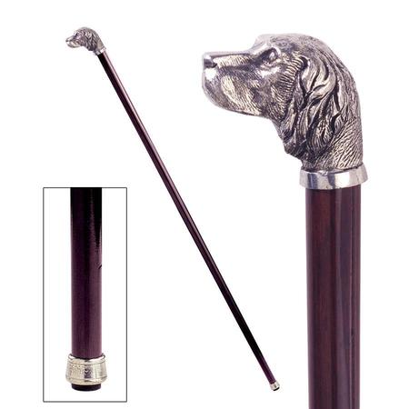 DESIGN TOSCANO The Padrone Collection: Hunting Dog Pewter Walking Stick PA200